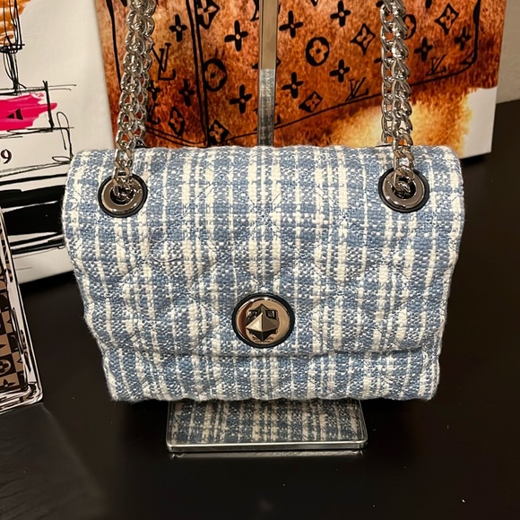 Kate Spade Natalia Denim Tweed Small Flap Crossbody Bag ❤️NEW❤️ - Picture 2 of 5